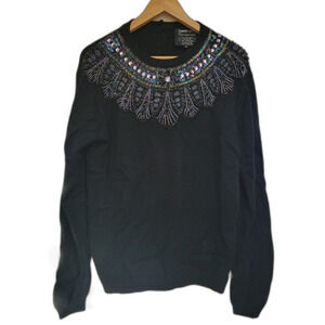 Vintage Carole Little St Tropez West | Beaded Lambswool Angora Sweater Luxury S